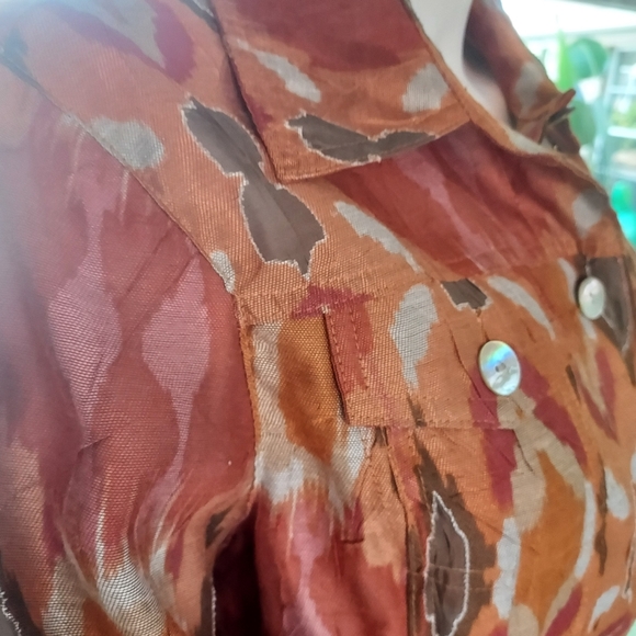 Ruby Rd. Rayon/Poly/Linen Blend Jacket in a Crinkled Lightweight Jean Jkt Style. - Picture 7 of 16